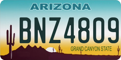 AZ license plate BNZ4809