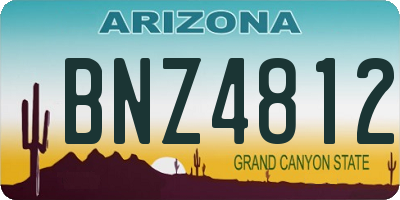 AZ license plate BNZ4812