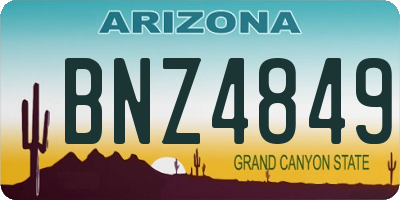 AZ license plate BNZ4849