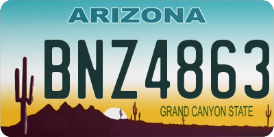 AZ license plate BNZ4863