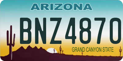 AZ license plate BNZ4870