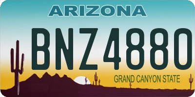 AZ license plate BNZ4880
