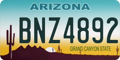 AZ license plate BNZ4892
