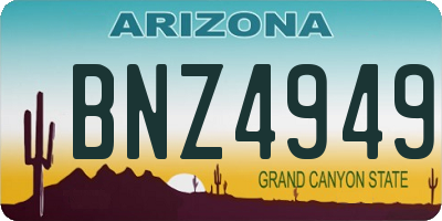 AZ license plate BNZ4949