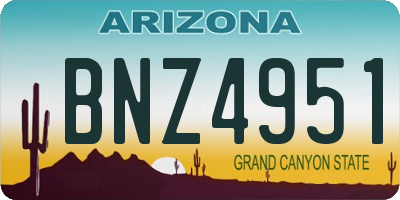 AZ license plate BNZ4951