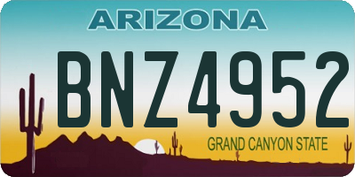 AZ license plate BNZ4952