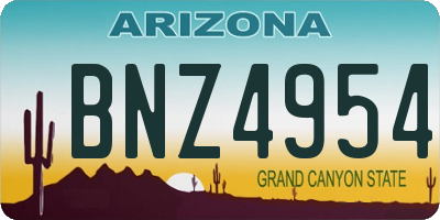 AZ license plate BNZ4954