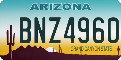 AZ license plate BNZ4960