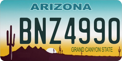 AZ license plate BNZ4990