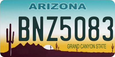 AZ license plate BNZ5083