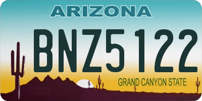AZ license plate BNZ5122