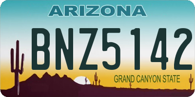 AZ license plate BNZ5142