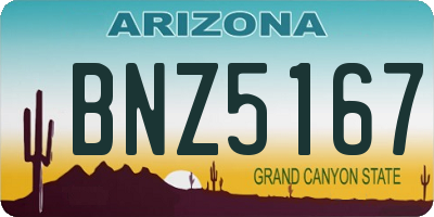 AZ license plate BNZ5167