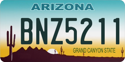 AZ license plate BNZ5211