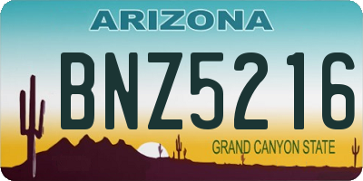 AZ license plate BNZ5216
