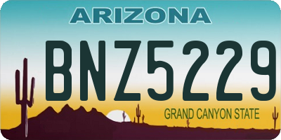 AZ license plate BNZ5229