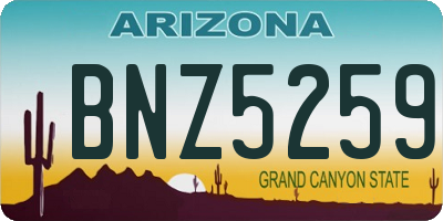 AZ license plate BNZ5259
