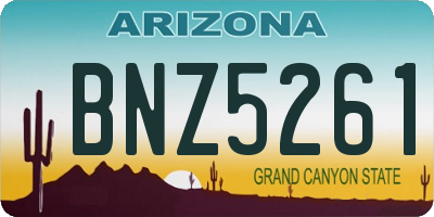 AZ license plate BNZ5261