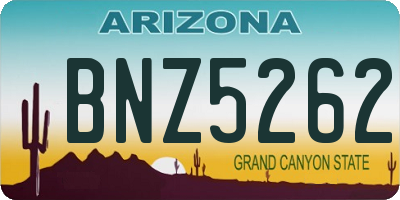 AZ license plate BNZ5262