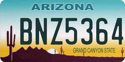 AZ license plate BNZ5364
