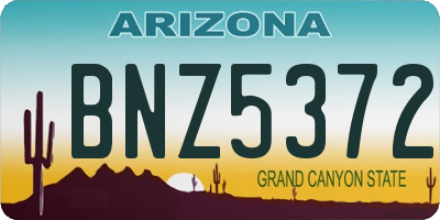AZ license plate BNZ5372