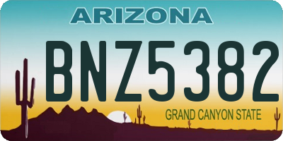 AZ license plate BNZ5382