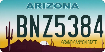 AZ license plate BNZ5384