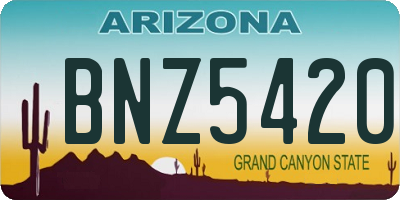 AZ license plate BNZ5420