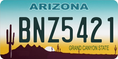 AZ license plate BNZ5421