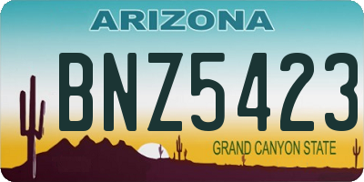 AZ license plate BNZ5423