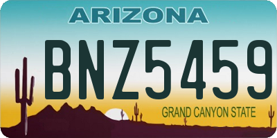 AZ license plate BNZ5459