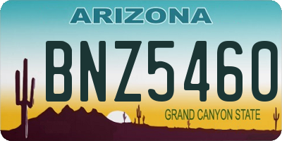 AZ license plate BNZ5460