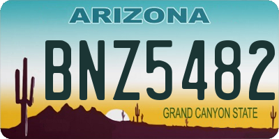 AZ license plate BNZ5482