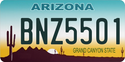 AZ license plate BNZ5501