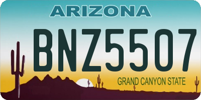 AZ license plate BNZ5507