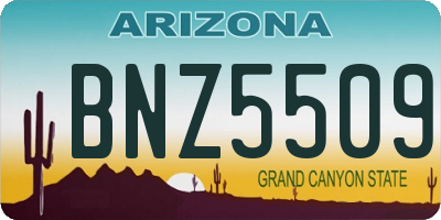 AZ license plate BNZ5509