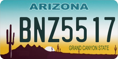 AZ license plate BNZ5517