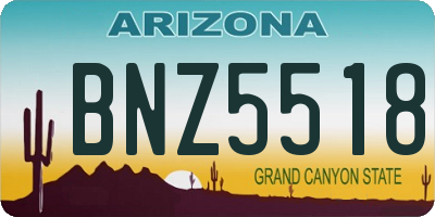 AZ license plate BNZ5518