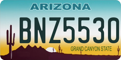 AZ license plate BNZ5530