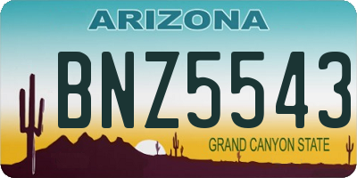 AZ license plate BNZ5543