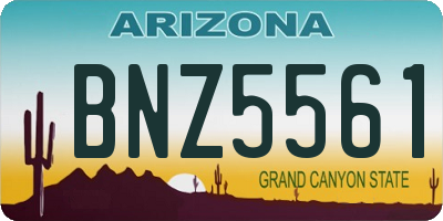 AZ license plate BNZ5561
