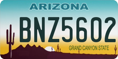 AZ license plate BNZ5602