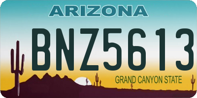 AZ license plate BNZ5613