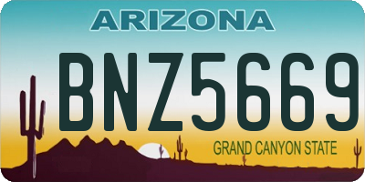 AZ license plate BNZ5669