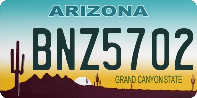 AZ license plate BNZ5702