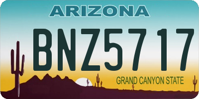 AZ license plate BNZ5717