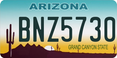 AZ license plate BNZ5730