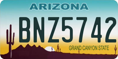 AZ license plate BNZ5742