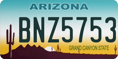 AZ license plate BNZ5753
