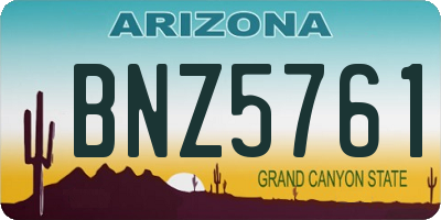 AZ license plate BNZ5761